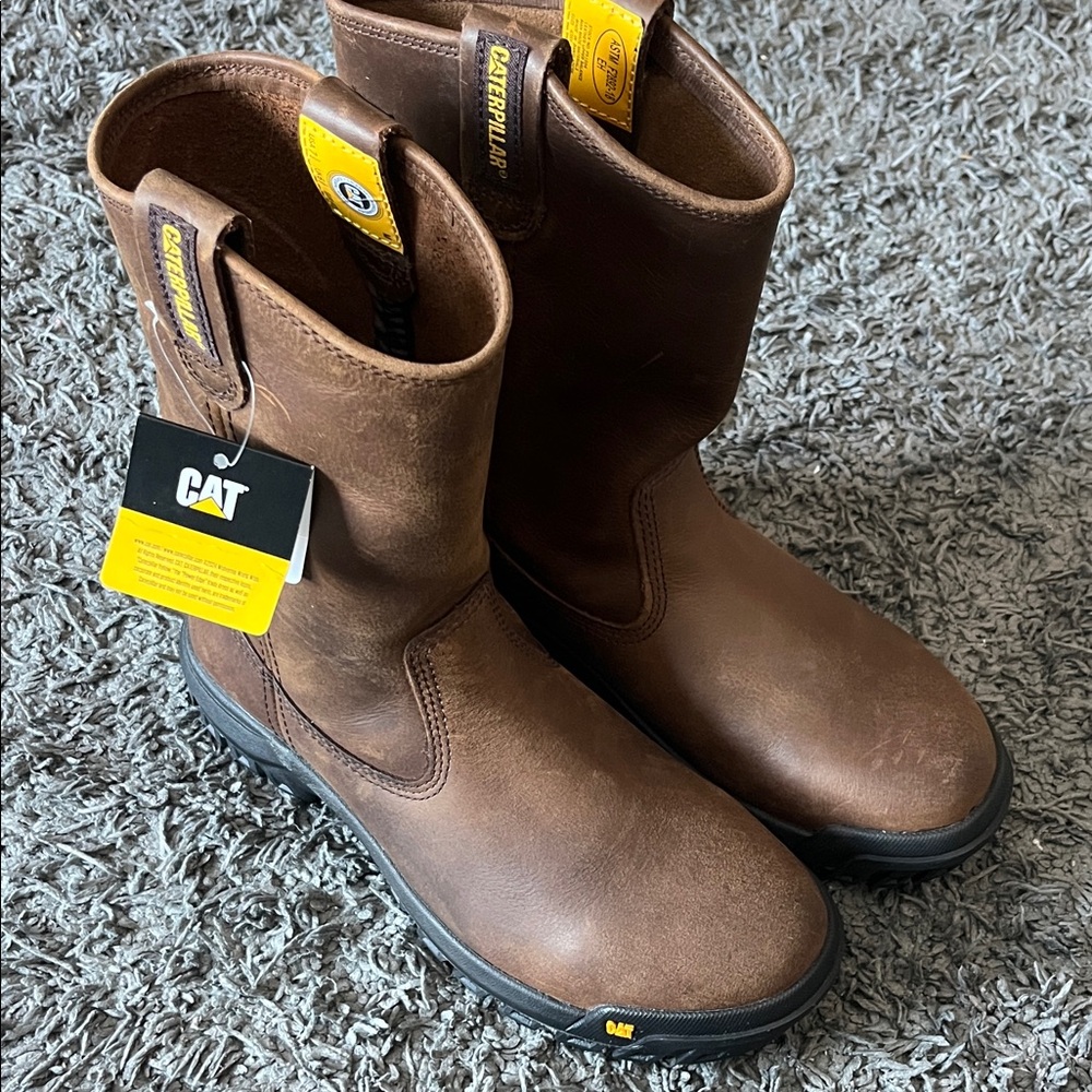 🥾Caterpillar Dark Brown Leather Work Boots